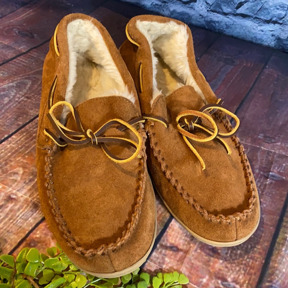 J Crew Suede Slip On Moccasin Slippers